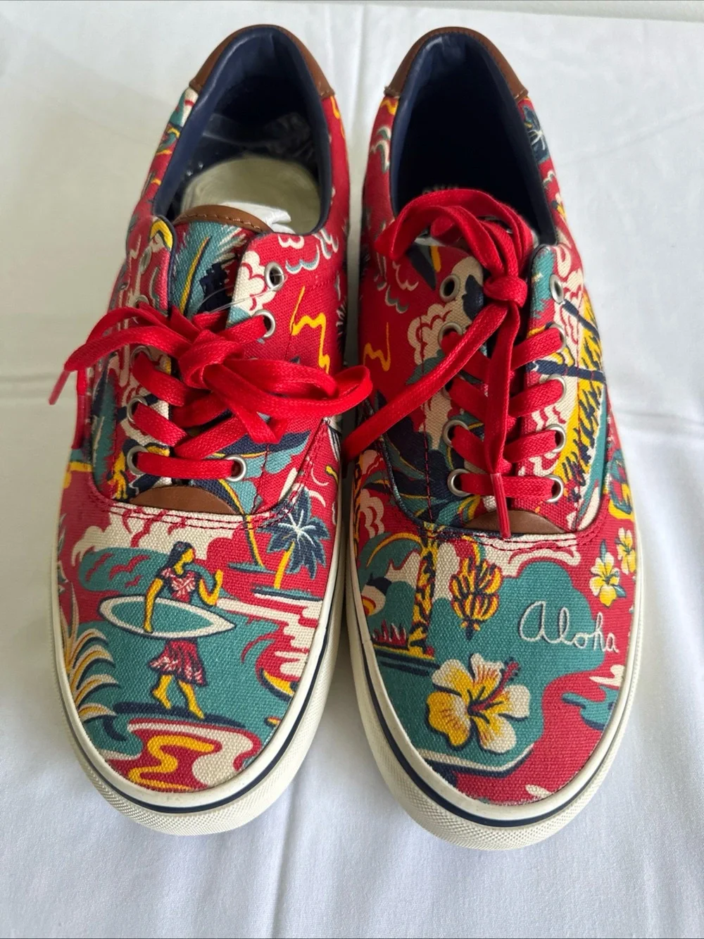 Polo Ralph Lauren Thompsyn Aloha Hawaiian Print Canvas Sneakers Men’s 9.5